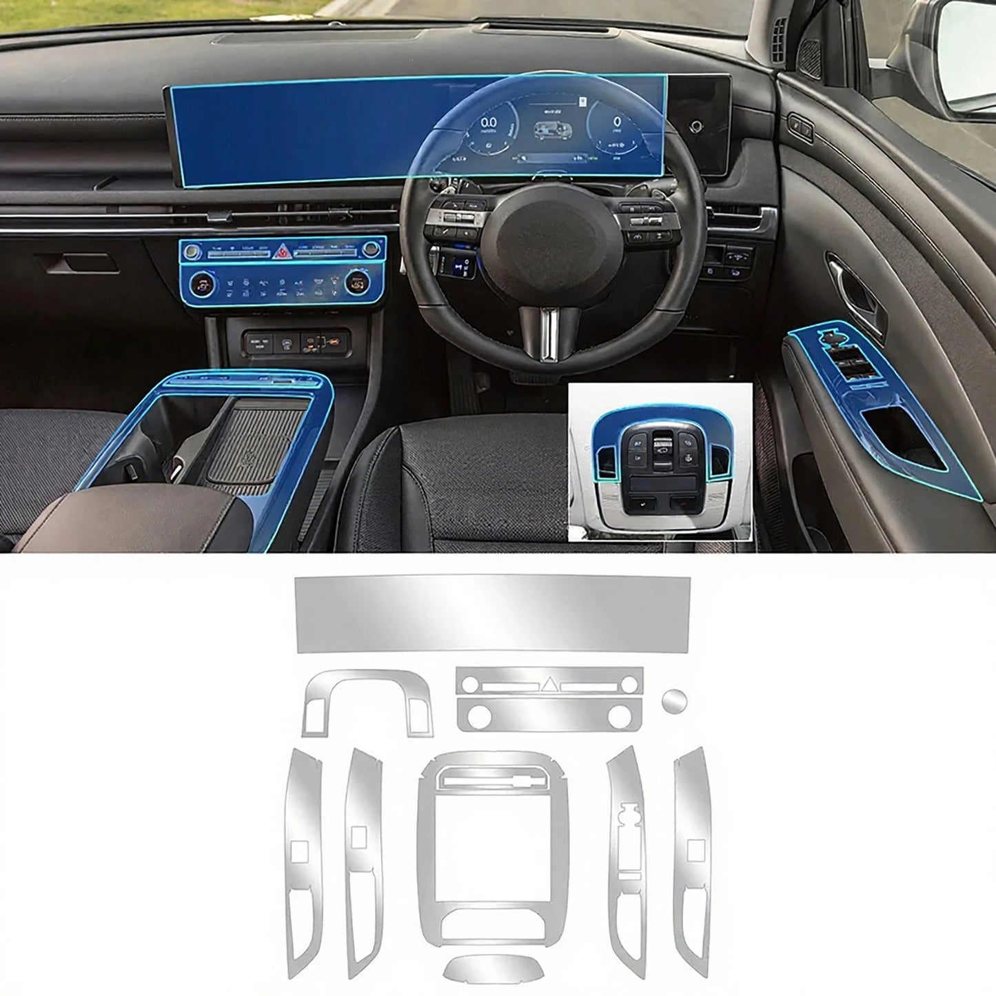 Center Console Transparent TPU Protective Film For Hyundai Tucson 2025-2026 Interior TPU Film Interior Screen Protector
