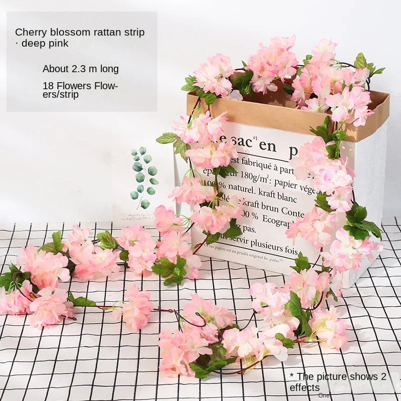 7ft 2m Flower String Artificial Wisteria Vine Garland Plants Foliage Outdoor Home Trailing Flower Fake Flower Hanging Wall Decor
