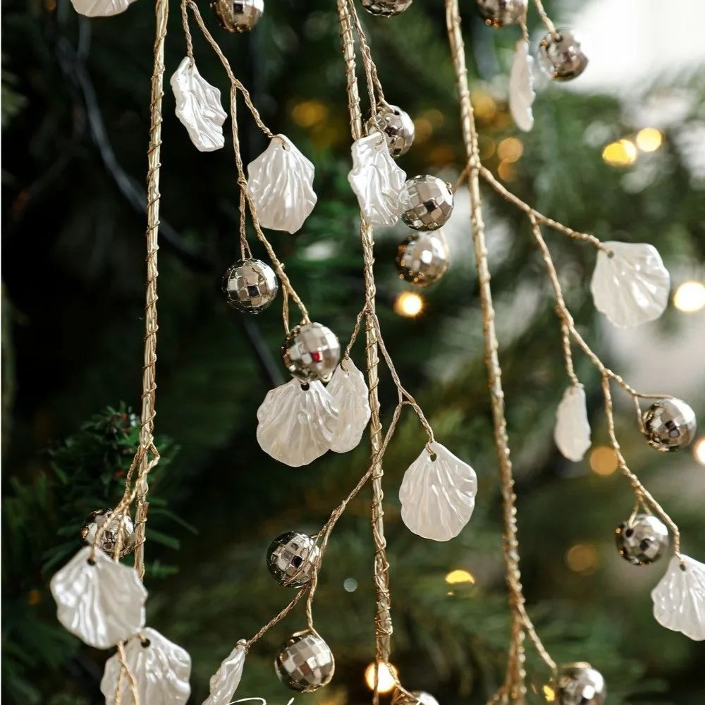 Crystal Bud Crystal Tree Branches Weeping Willow Long Branch Crystal Bud Branches Transparent Bead Sparkling Xmas Tree Ornament