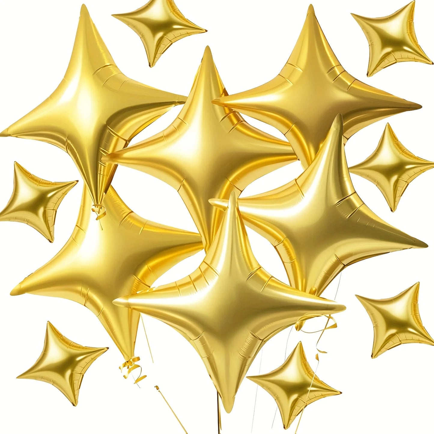 30pcs Gold Silver Foil Star Balloons Set 26inch 10inch Shiny Polyester Four Pointed Star Foil Balloons Strong Atmosphere Party Decorations For Birthdays Weddings Christmas New Year Holiday Celebration Supplies Christmas Essen