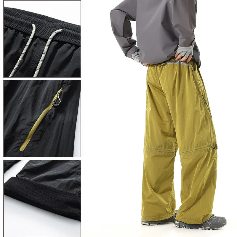 Urban Functional Workwear Fleece Pants For Men Women In Winter Loose Outdoor Hiking Mountaineering Casual Straight Trousers