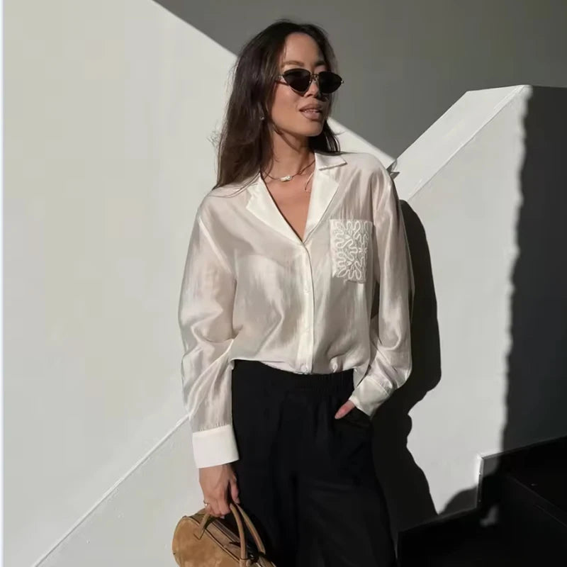 2026 New Women's Spring Shirts Fashion Loose Elegant Office Shirts Chic Street Comfort Youth Travel Holiday Shirt Tops