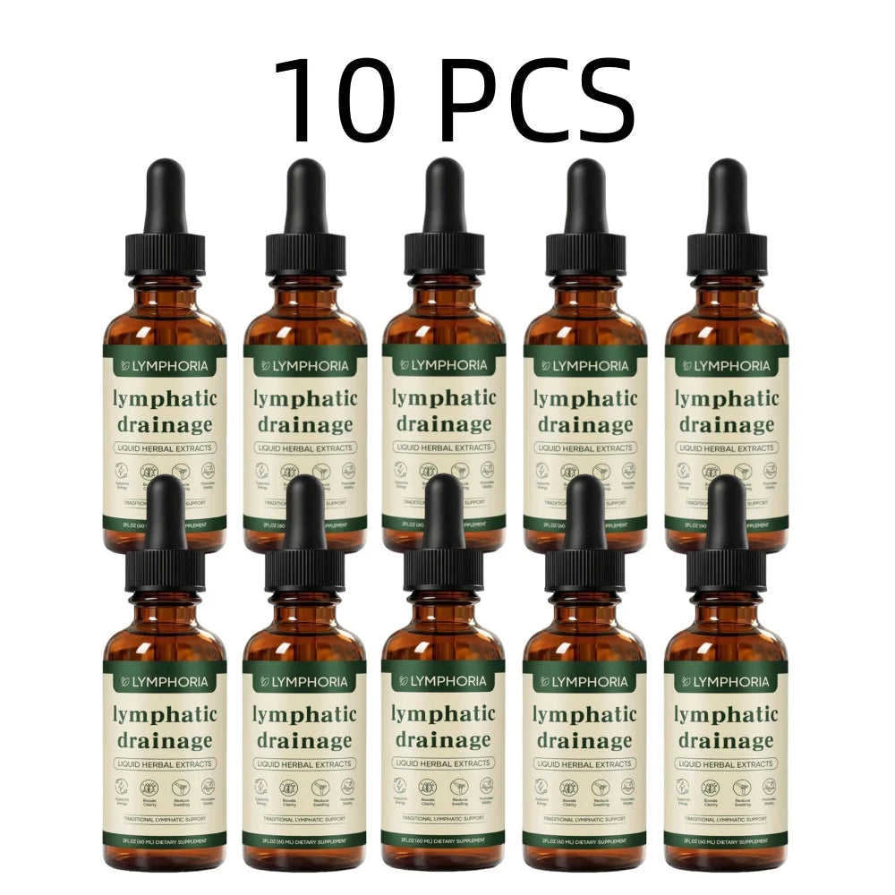 60ml Lymphatic Drainage Drops Natural Herbal Formula Toxin Elimination Swelling Relief Lymph Support Liquid