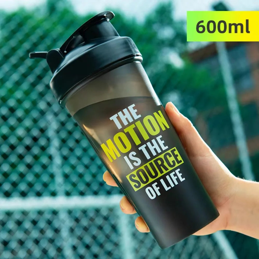 Protein Powder Shaker Cup400/600/650ml with Metal Stirrer Fitness Sports Mixing Bottle Portable Leak Proof Plastic Cup Drinkware