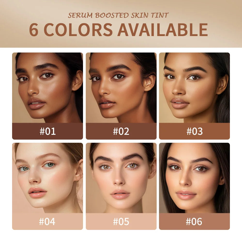 Skin Tint Foundation Stick 6 Colors Balm Serum Boosted Smooth Plumper Hight Coverage Travel Bronze Foundation Stick Makeup