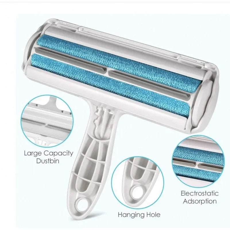 Pet Hair Removal Mitts & Rollers For Cats and Dogs Reusable Self-Cleaning Lint Roller Set For Furniture Couch Carpet