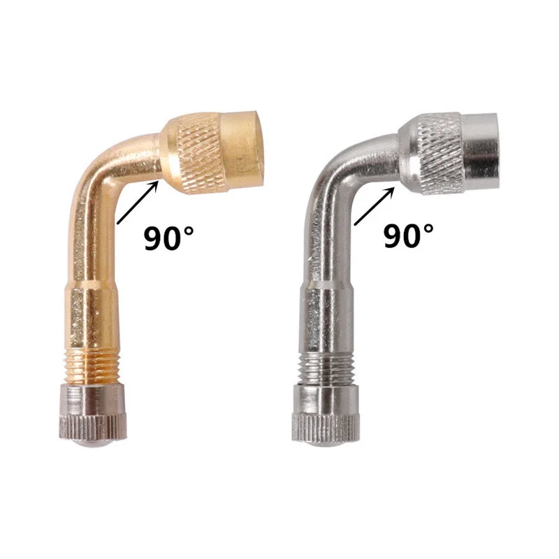 2pcs 90 Degree Motorcycle Angle Bent Valve Adapter Tyre Tube copper Valve Extension Adapter for Truck Car Moto Bike Accessories