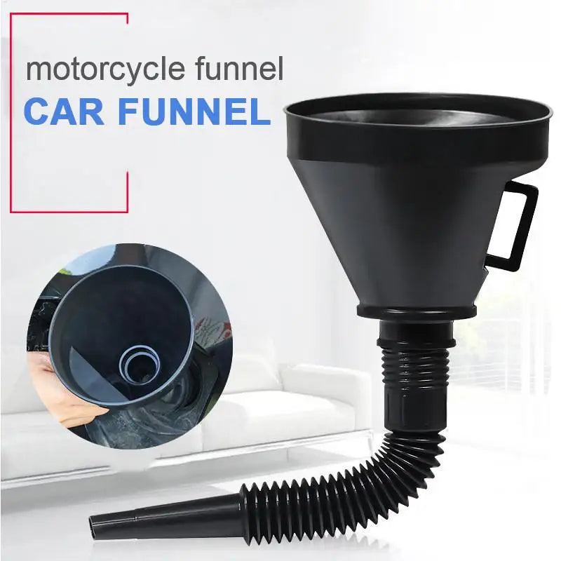 Motorcycle Oil Funnel Tool Set Wide Mouth Oil Funnel Flexible Long Neck Detachable Filter Automotive Tools for