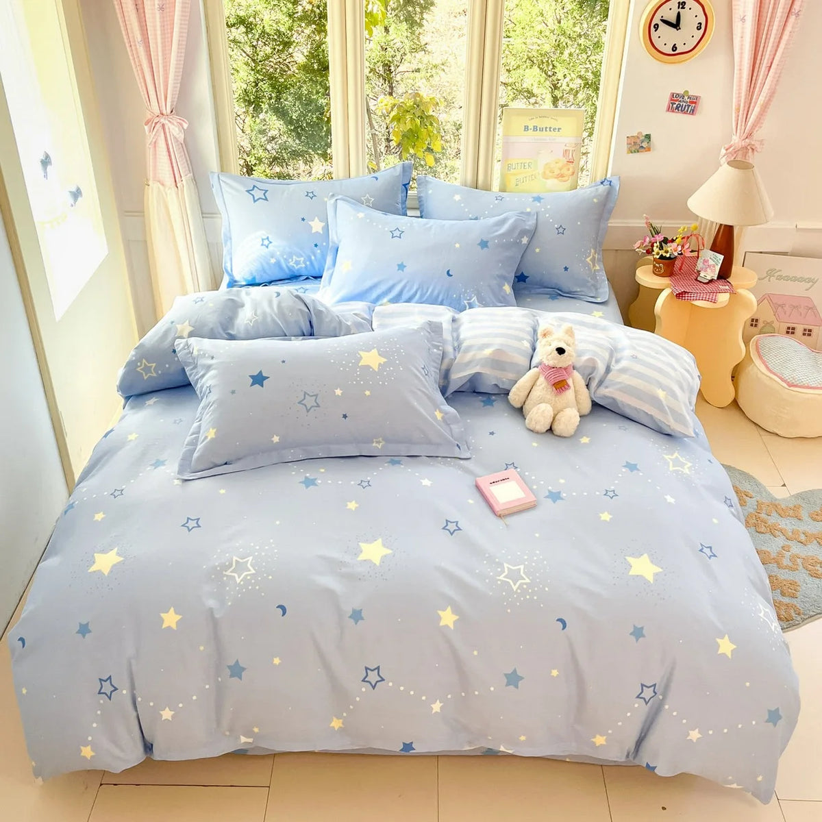 High Quality 100% Cotton Floral Duvet Cover Set Soft Breathable Queen King Bedding Set with Quilt Cover Fitted Sheet Pillowcases