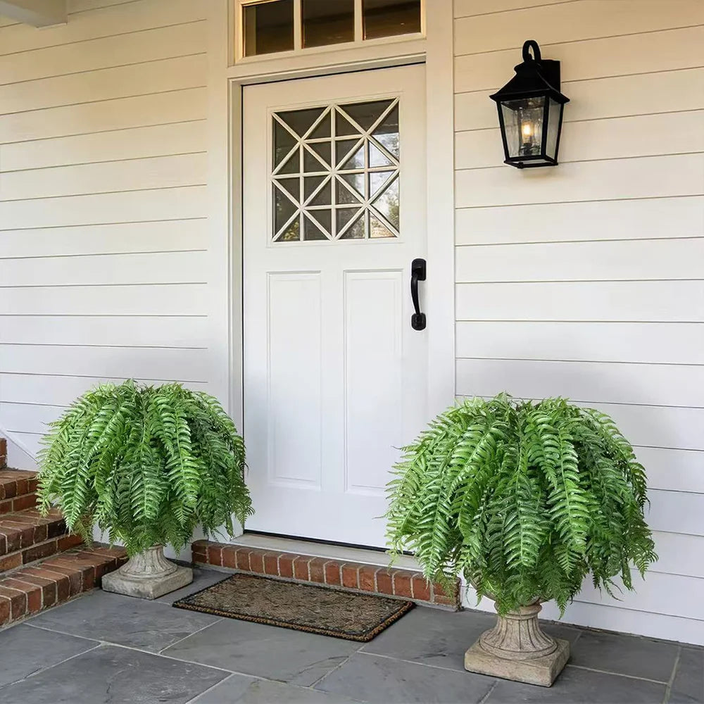 64cm Artificial Hanging Boston Plant Fake Fern Grass Leaves Wall Hanging Plants Plastic Persian  leafs For Home Garden Decor