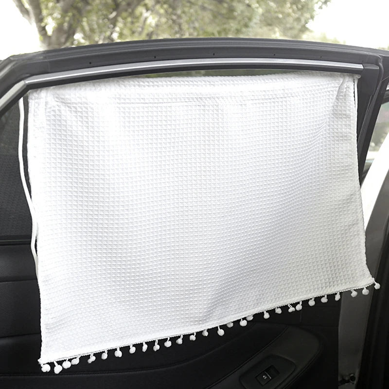 Car Sunshade Curtain, Fresh Style, Sun-Blocking Curtain for Sedan, Suction Cup Type, In-Car Sun Protection and Heat Insulation
