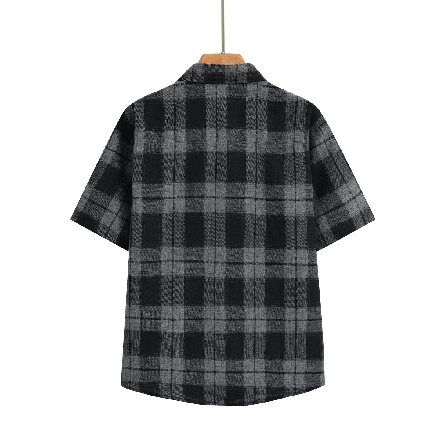 Euro Size Plaid Shirt Flannel Black Checkered Shirt Men Shirts Short Sleeve Button Down Chemise Homme Male Summer Check Vocation