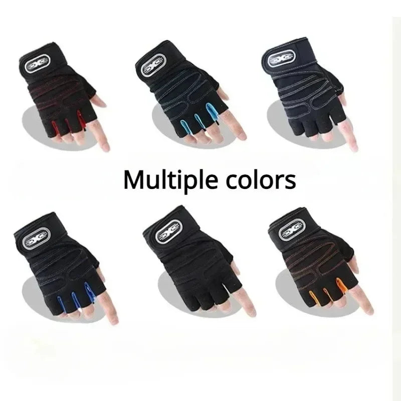 Fitness Half-finger Gloves Sports Exercise Men Women Protective Anti-slip Wrist Guard Barbell Cycling Equipment Training Gloves