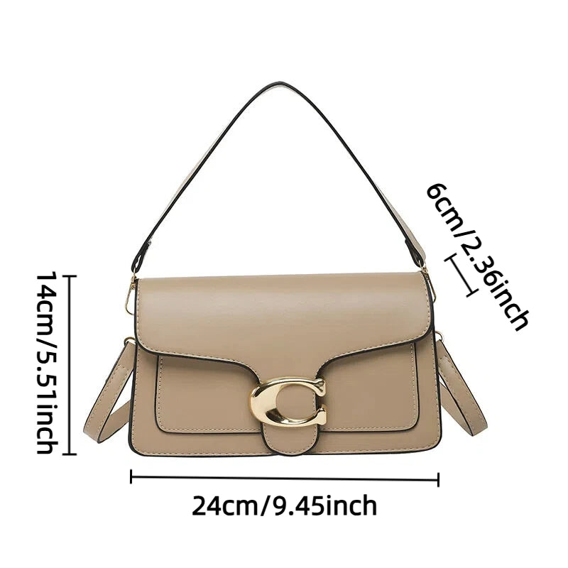 2026 New Niche Luxury Solid Color Tote Bag Retro Simple Square Bag Fashion Versatile Messenger Bag