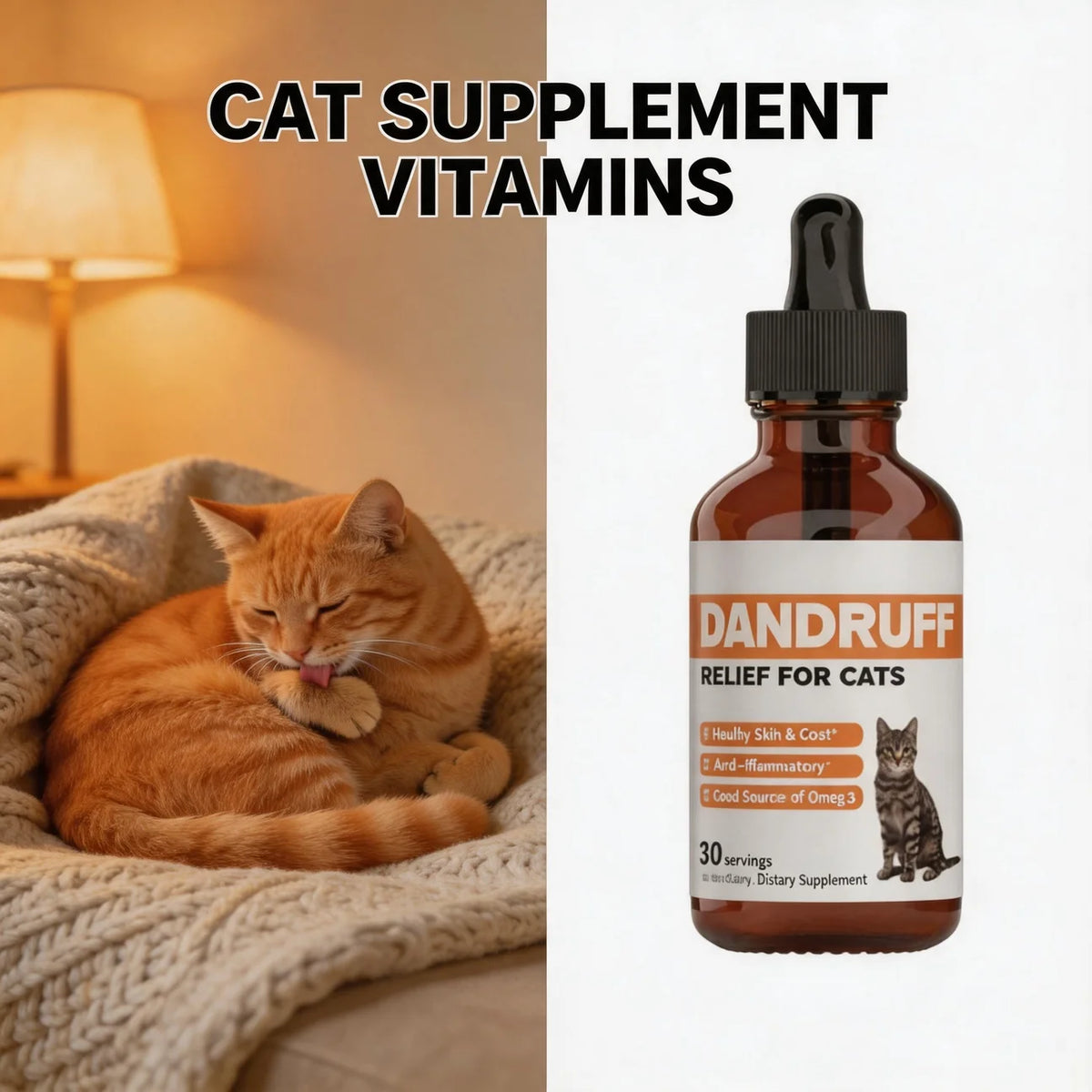 Cat Supplements Vitamins Cat Itchy Skin Relief Helps to Naturally Support Allergy Itch Relief for Cats Cat Itch Relief