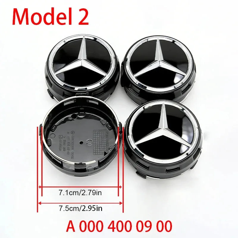 4Pcs 75mm Car Wheel Center Hub Caps Cover For Mercedes Benz Amg B/C/E/S Class A Class C200L GLC GLK CLA W163 W166 W221 Accessory