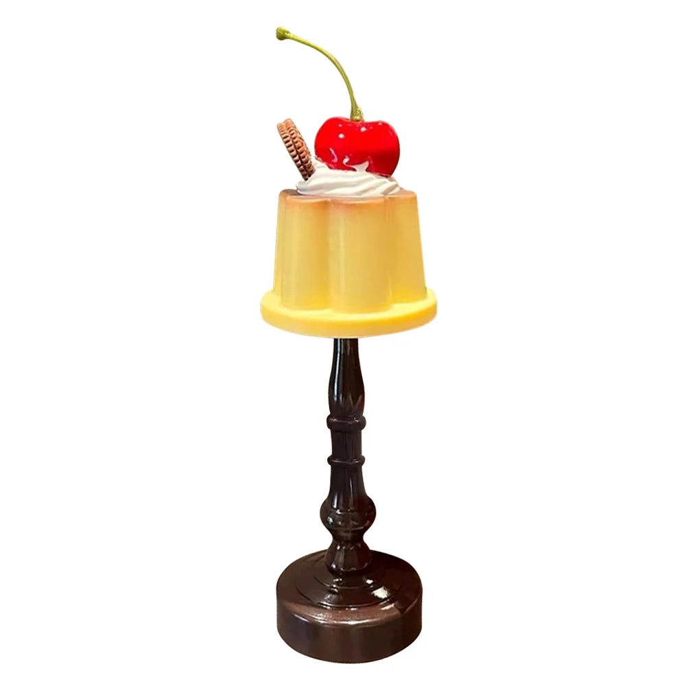 Pudding Night Light LED Desk Lamp Battery Powered Desk Bedside Bedroom Bar Room Decor Atmosphere Sleeping Light kid Gifts