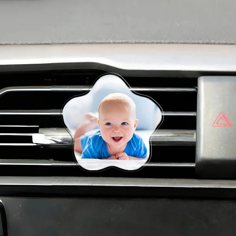 Custom 2D Flat Photo Car Air Vent Clip, Personalized Image Car Vent Ornament, Custom Photo Car Interior Accessory, Custom Gift