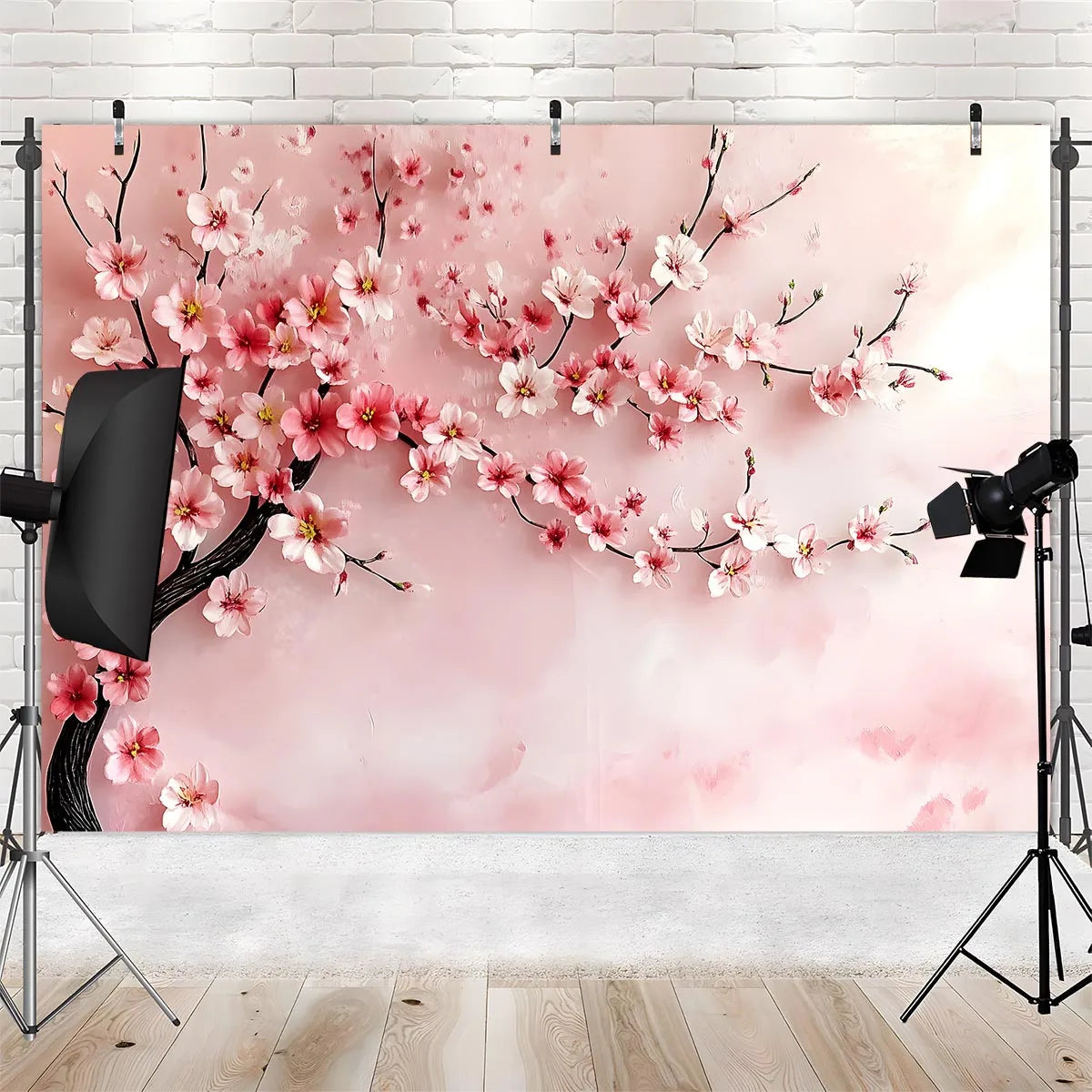 One cherry blossom background flag, wall decoration, suitable for studios, birthdays, anniversaries, weddings