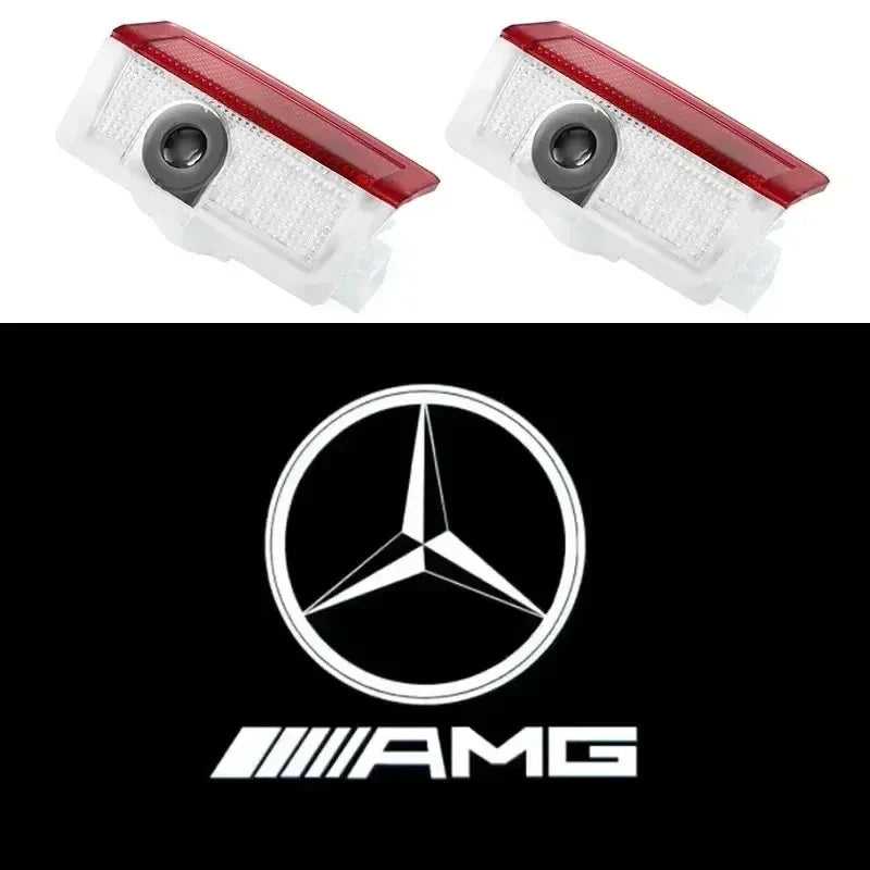2Pcs LED Light Car Door Projector Lamps Accessories for Mercedes Benz AMG A B C M ML GLA GLS E Class W176 W205 W166 W246 W212