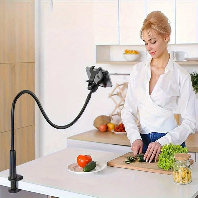 360Rotating Phone Holder Adjustable Long Arm Bed Desk Mount  Cellphone Stand 10in Multifunctional Lazy Bracket Strong Grip