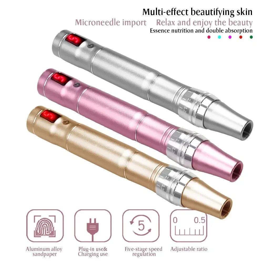 Multi-function Microneedling Derma Pen Wireless Electric Skin Care Beauty Tools Kit Cartridges Needles Nano Micro Needle Device