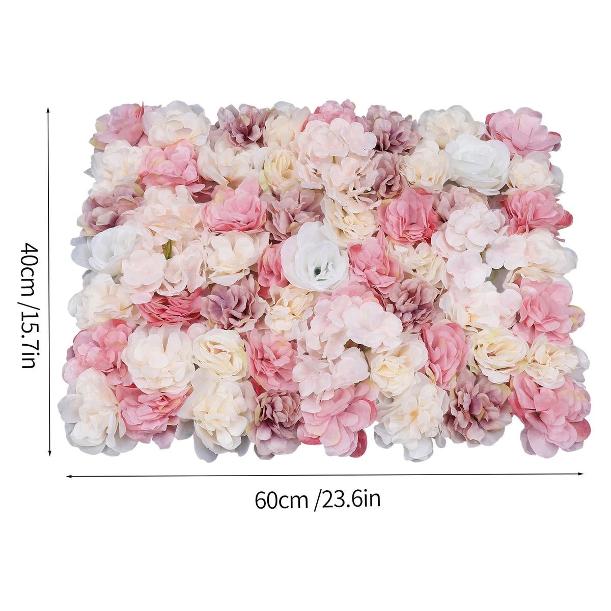 12 Pack Flower Wall Panels 16 x 24 inch 3D Rose Wall Mat Decorative Faux Floral Panel Hydrangea Silk Faux Flower Backdrop for Photo Background Home Wedding Party