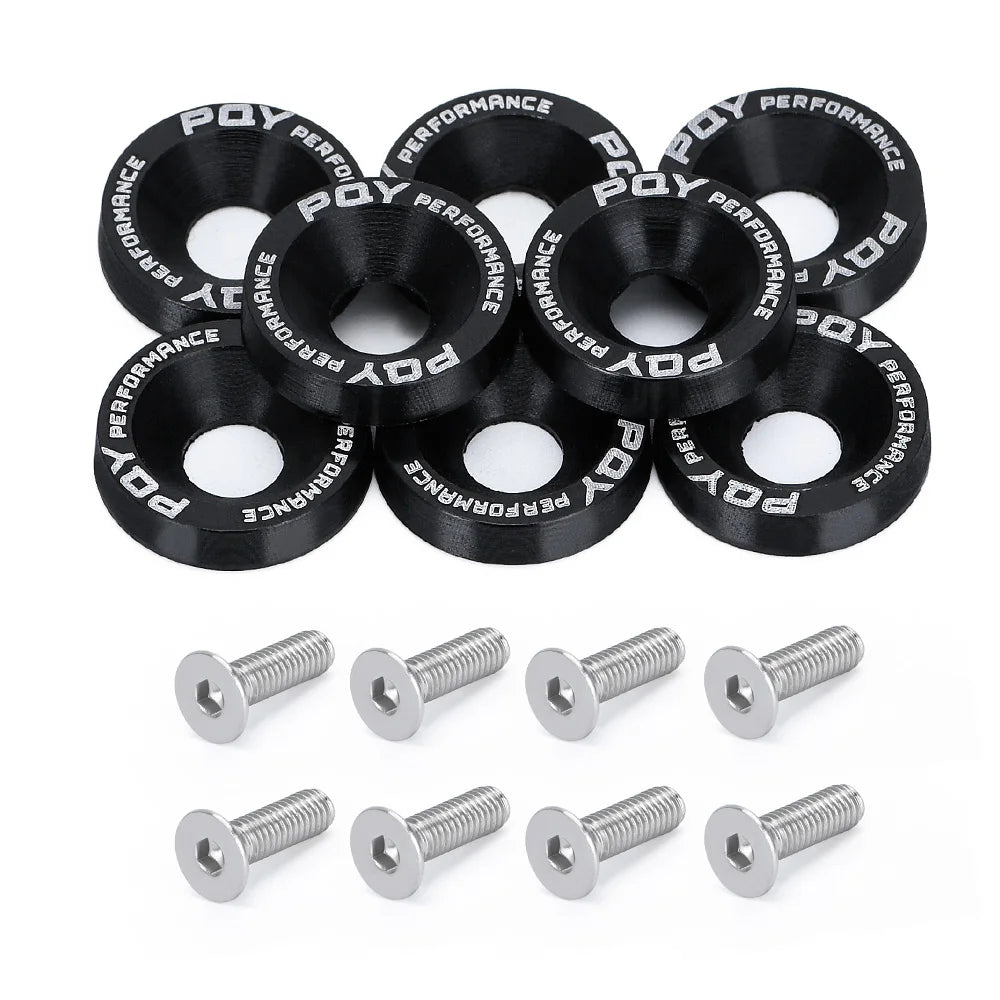 8Pcs M6 Car Modified Hex Fasteners Fender Washer Bumper Engine Concave Screws Fender Washer License Plate Bolts Car styling