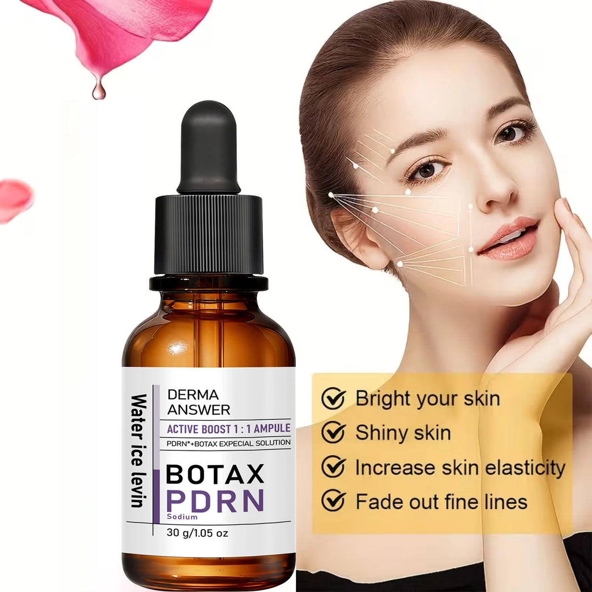 Hyaluronic Acid & Niacinamide & Vitamin C Face Oil Moisturizing Brightening Nourishing Facial Oil for All Skin Types