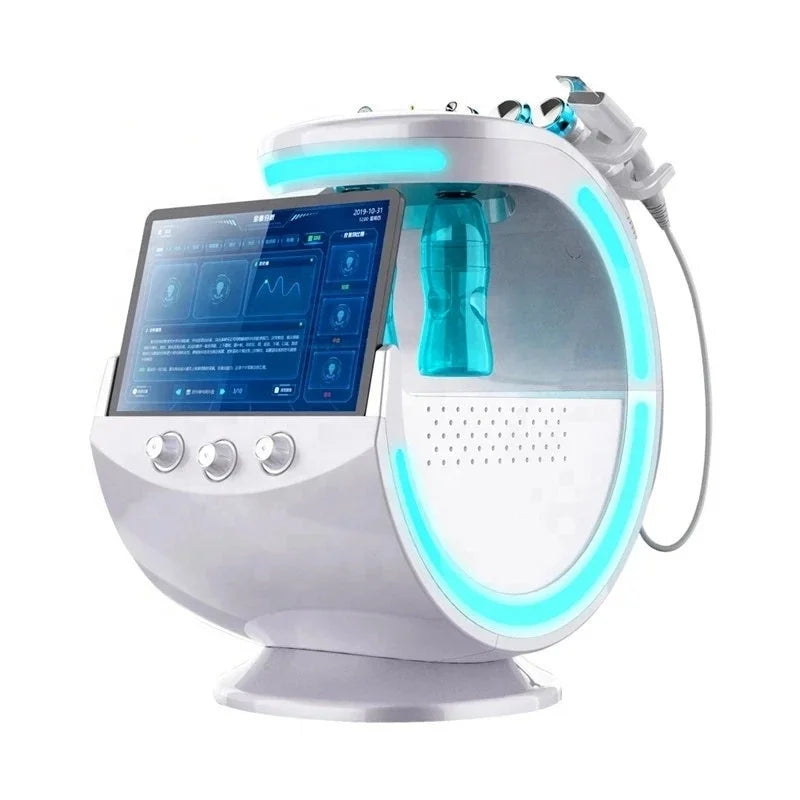 Home Salon 7 Functions Ice Blue Facial Beauty Machine Skin Detox Hydration Ultrasonic Lifting Microdermabrasion Skin Care Equipm