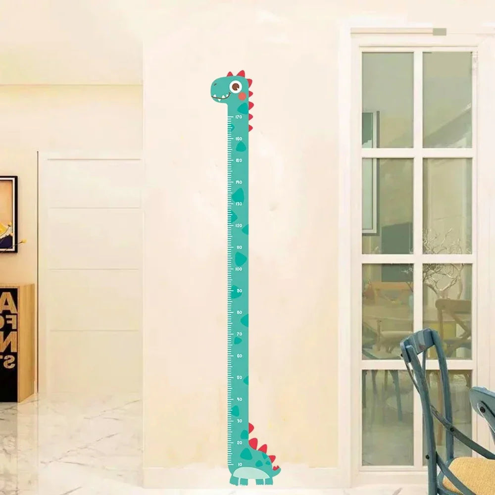 Children Growth Height Ruler Sticker To Measure And Record Kids Height With Unicorn Dinosaur Giraffe Cartoon Nursery Decor