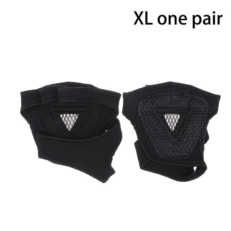 1 Pair Hand Wrist Palm Protector Gloves Gym Fitness Heavy Glove Gloves Half Non-Slip Wrist Finger Weightlifting Sport Support