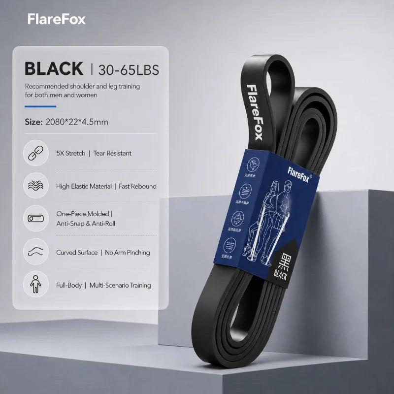 FlareFox Multiple Resistance Bands Set Pull-up Assist Straps Strength Agility Training Handy Gym Equipment for Home CrossFit