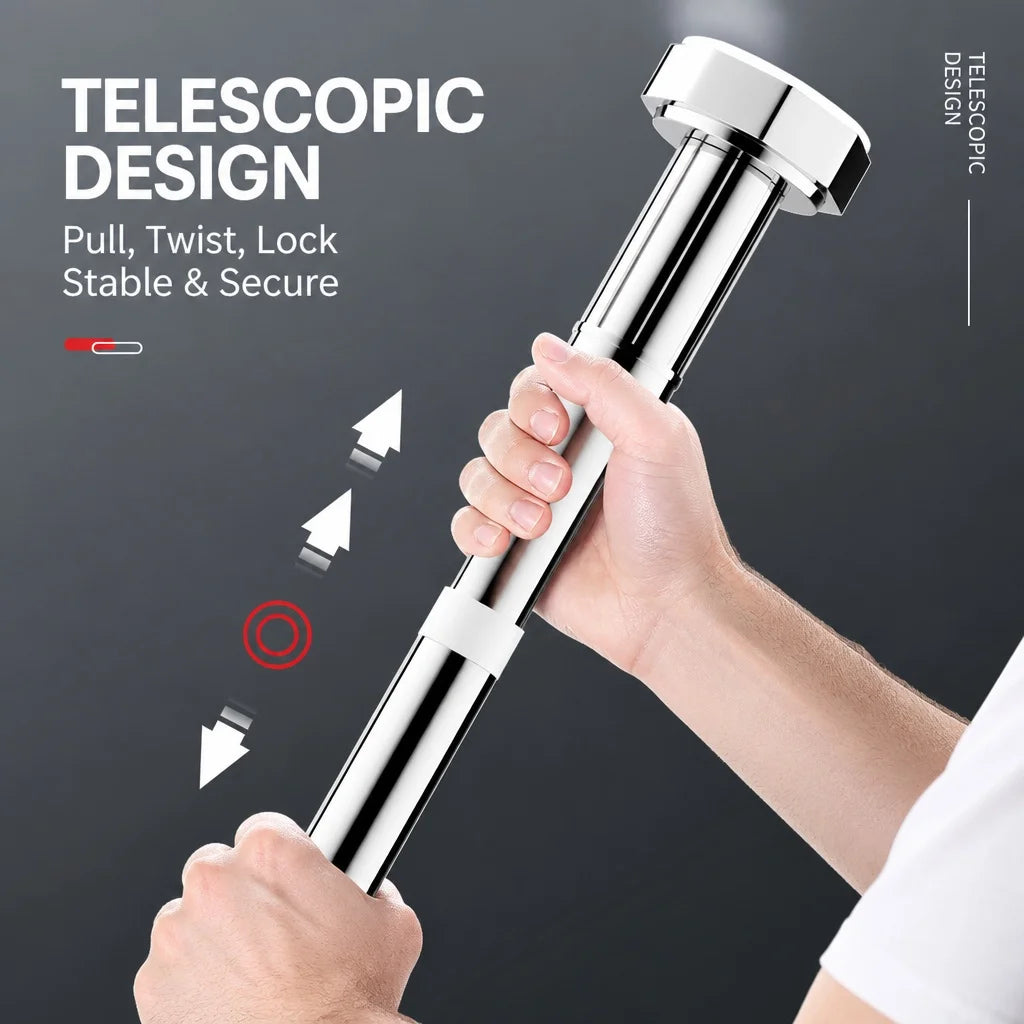 Multifunctional Extendable Rod Adjustable Stainless Steel Curtain Telescopic Pole Household Hanging Rod Bathroom Product 35-80cm