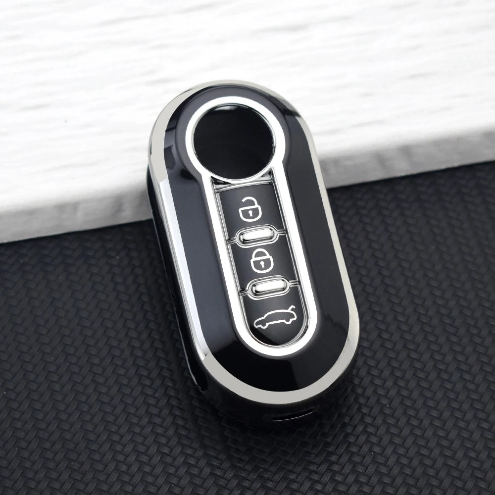 TPU Remote Car Key Shell Case for Fiat 500 Panda Punto Bravo Ducato Peugeot Boxer Citroen Jumper Auto Accessories