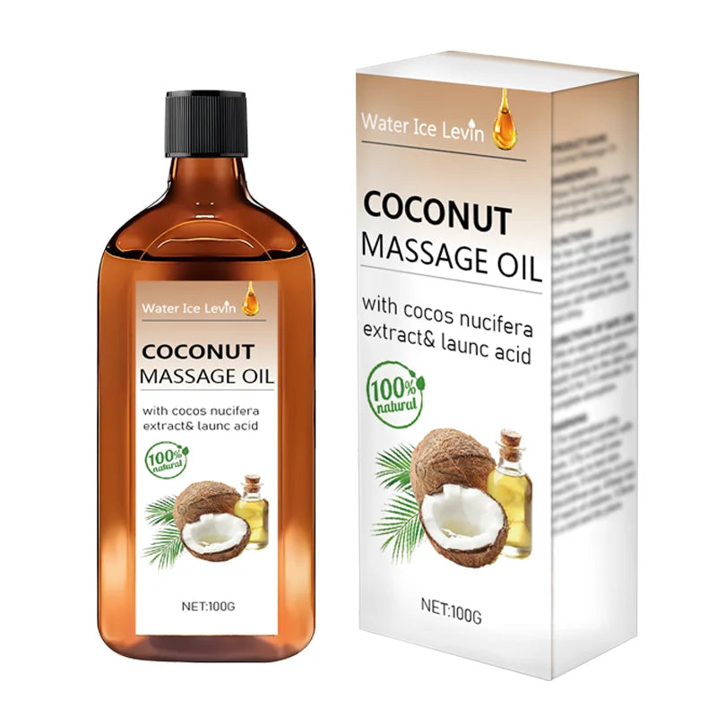 Coconut Massage Oil. Non-Greasy Hydration. Natural Cocos Nucifera Extract. Lauric Acid Moisturizer. Nourishing Fast Absorption.