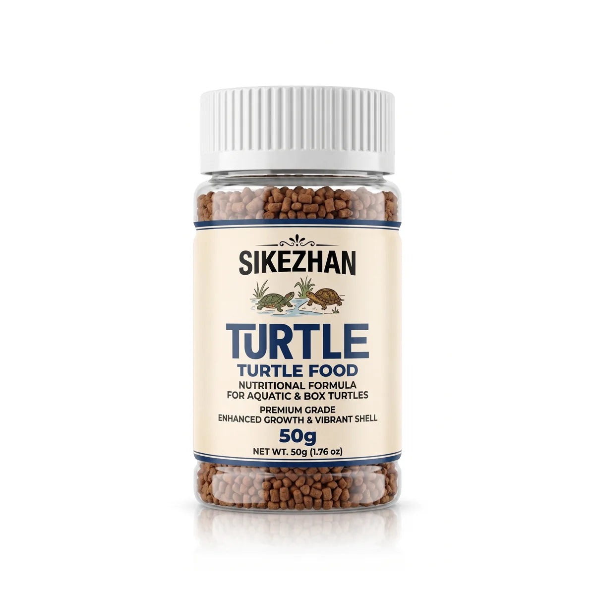 SIKEZHAN Turtle Food 50g Probiotic Pellets for Aquatic & Box Turtles Enhances Growth Vibrant Shell Health Nutrition