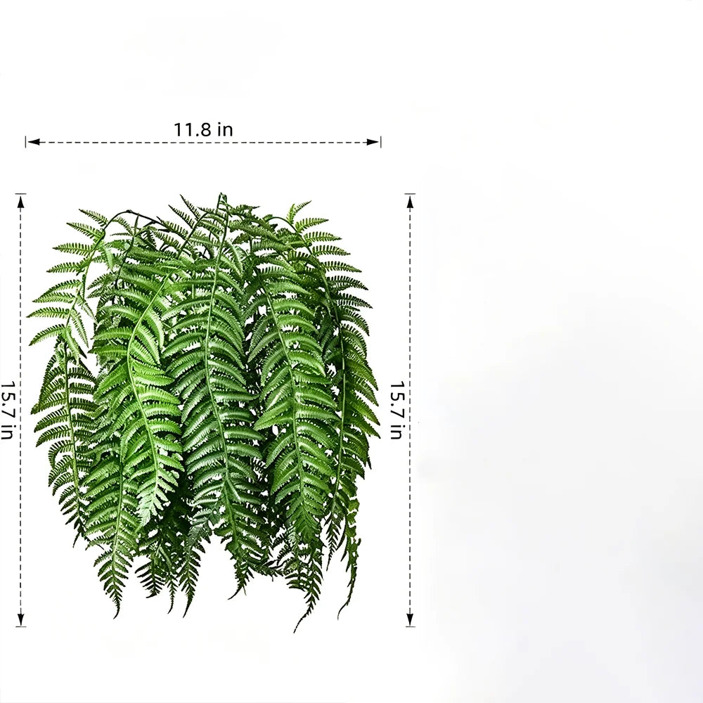 64cm Artificial Hanging Boston Plant Fake Fern Grass Leaves Wall Hanging Plants Plastic Persian  leafs For Home Garden Decor