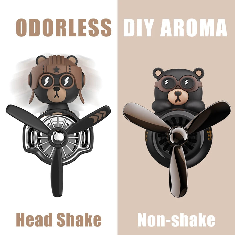DIY aroma odorless car accessories interor decorations inside ornament plane pilot bear car air fresheners vent clip men cartoon