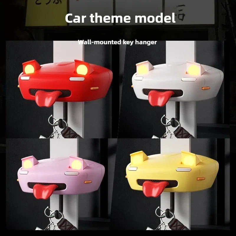 AE86 Car Headlight Key Holder Auto Pop-Up LED Lights Retro Accessories for Men Car Decoration Key Organizer with Adhesive