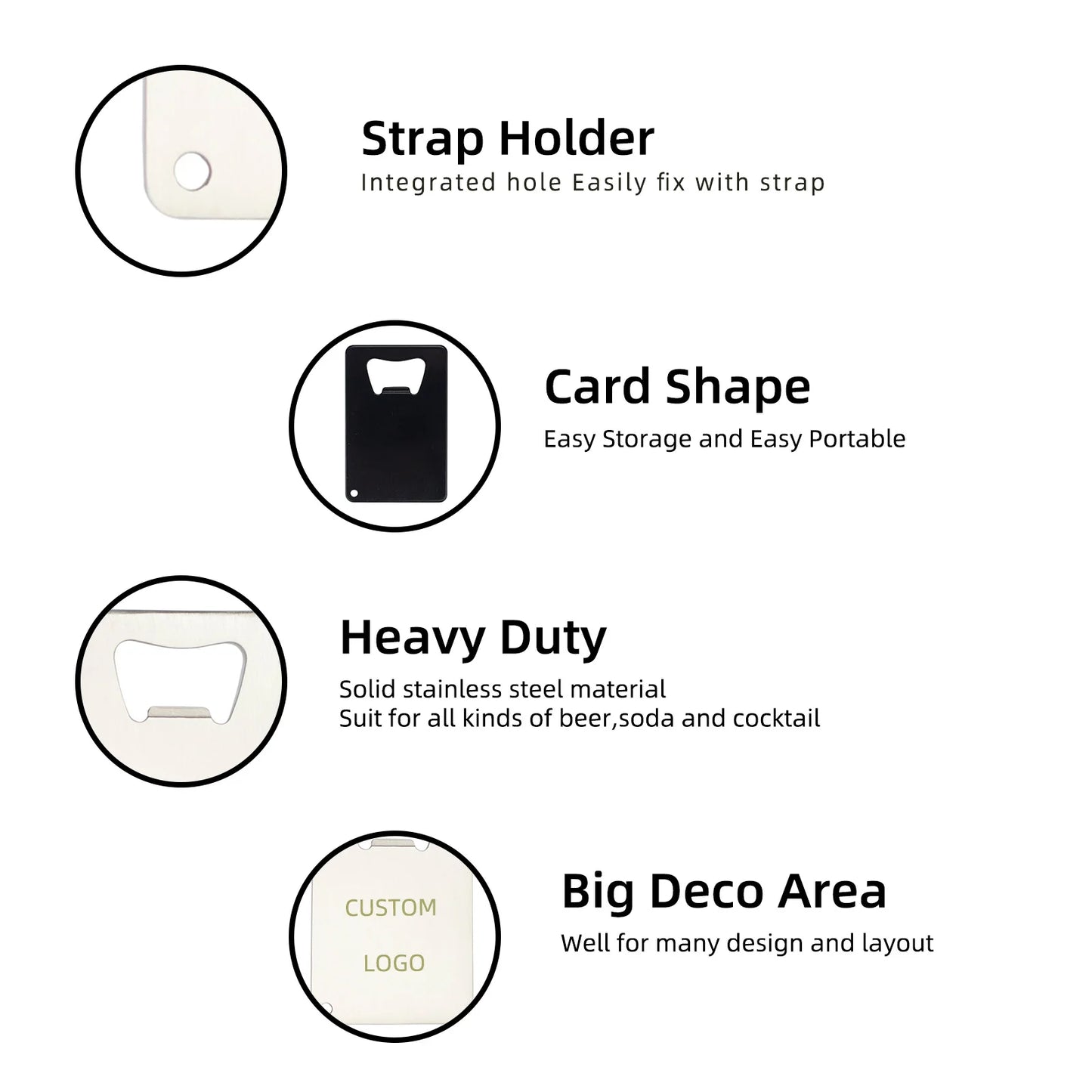 20Pcs Customize Card Shape S/S Beer Bottle Opener Stainless Steel Lever Pop Restaurant Customized Promotion Gift Logo Engrave