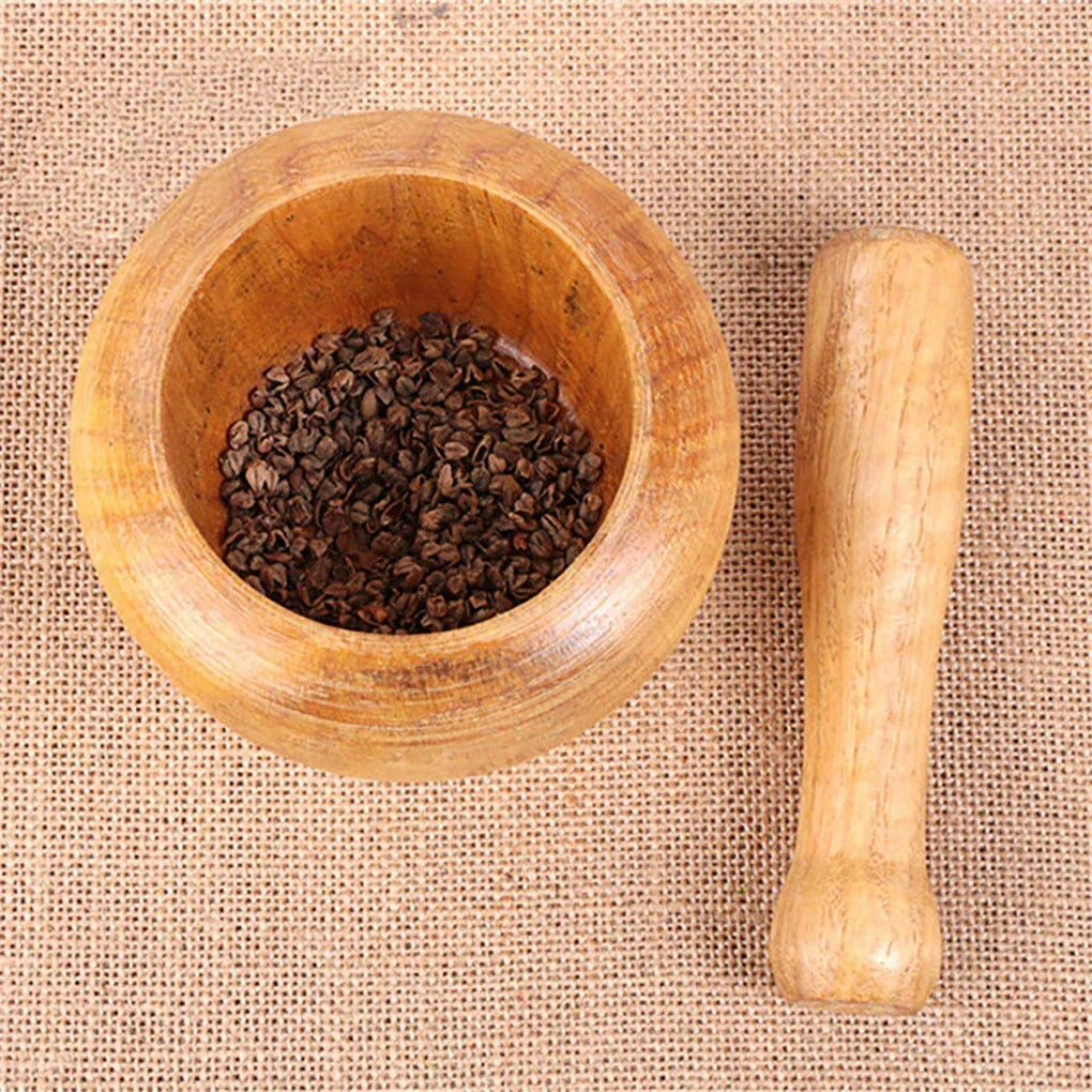 Wooden Mortar Pestle Set