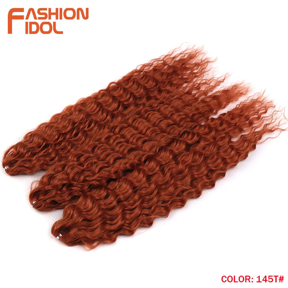 LOVE ME 22 Inch 300g/3pcs Ariel Curl Hair Water Wave Twist Crochet Hair Synthetic Ombre Rainbow Color Braiding Hair Extensions