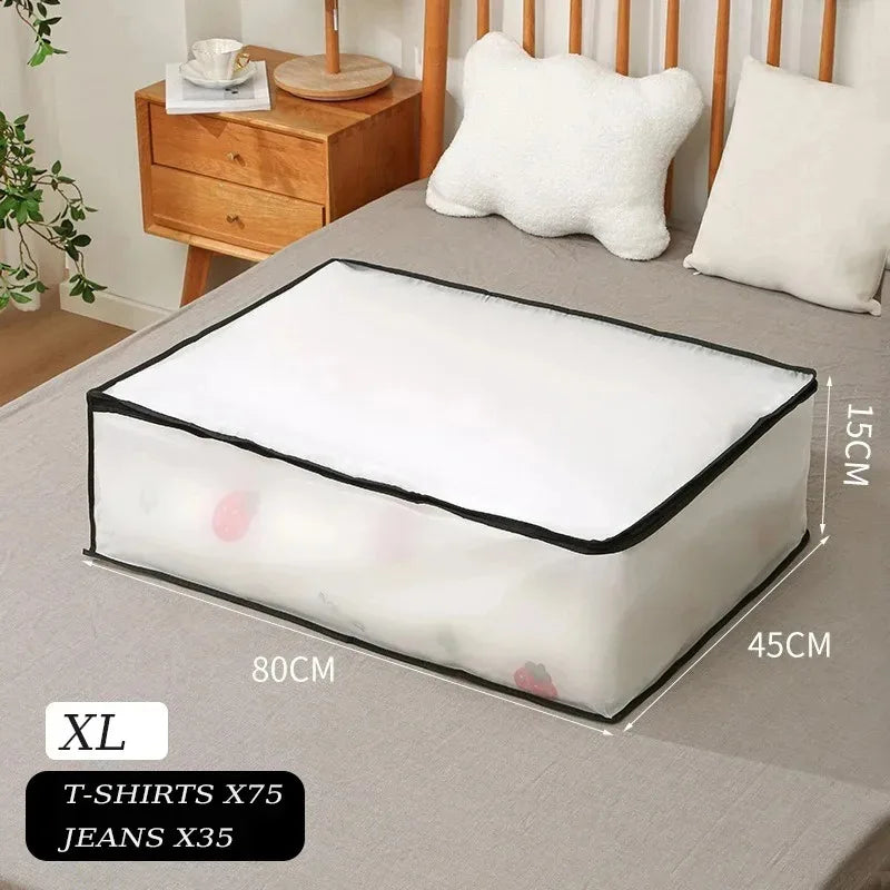 1-2Pcs Underbed Storage Bag Foldable Large Capacity Waterproof Dustproof Clothes Quilt Blanket Wardrobe Closet Organizer