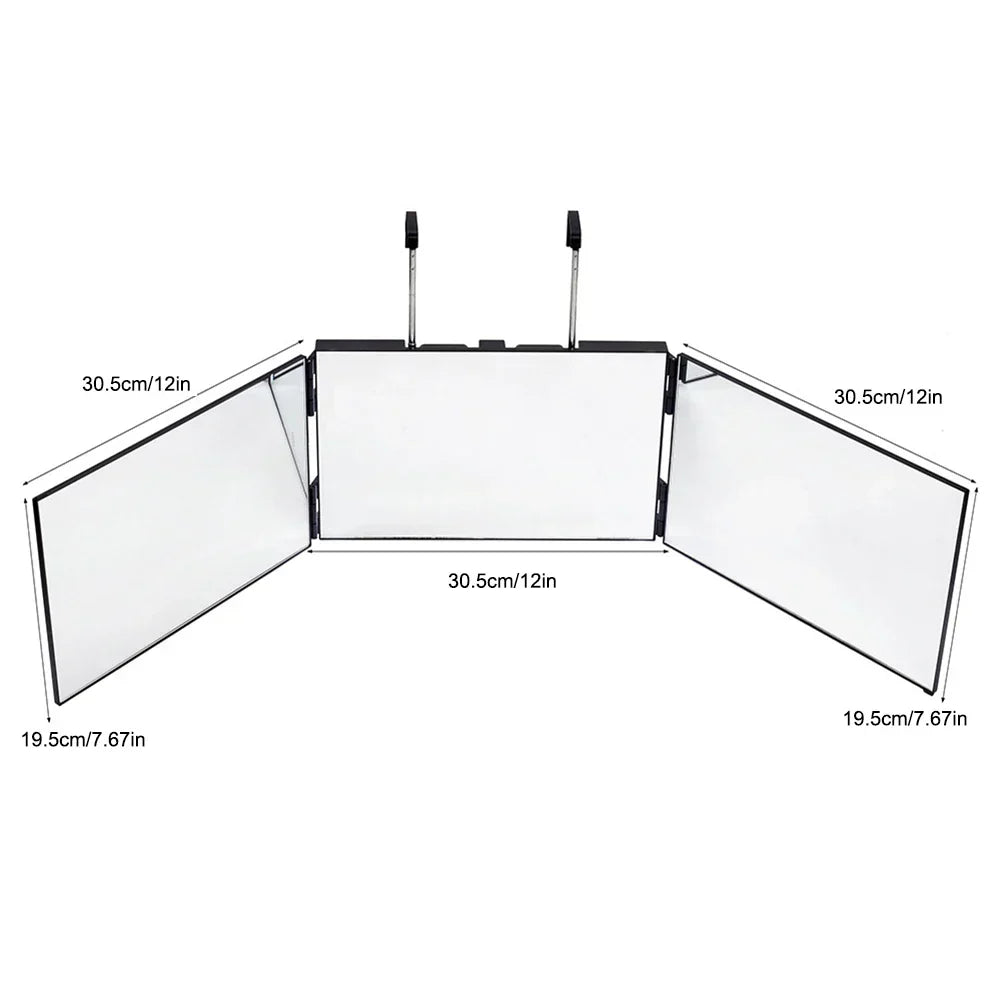 LED 3-Way Trifold Haircut Mirror