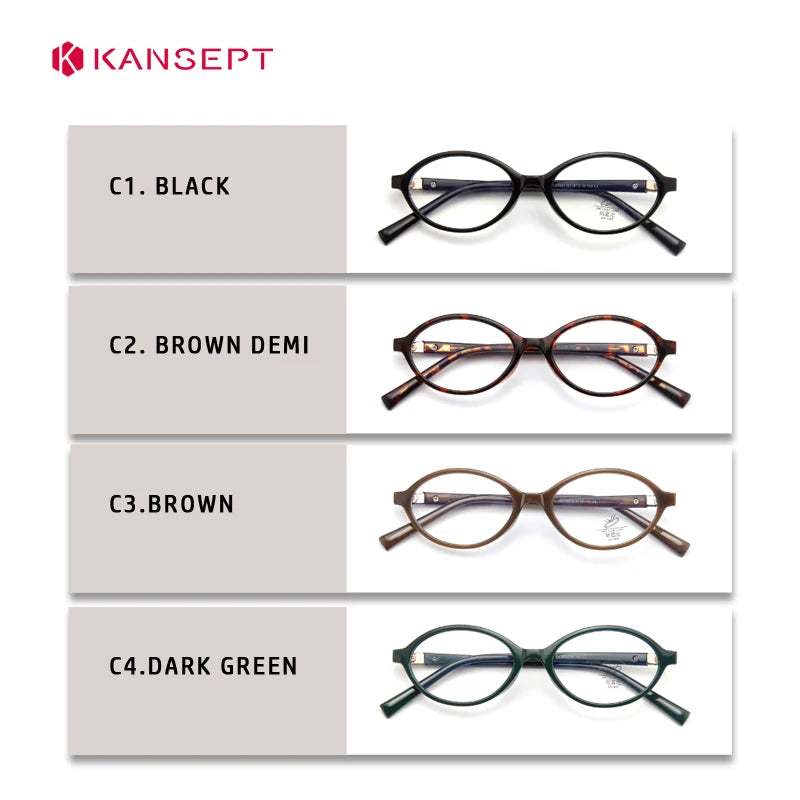 KANSEPT Women's Eyeglass Frame Optical Lenses Grade Glasses Prescription for Eyepieces in Trend Anti-Glare Lenses and Blue Light