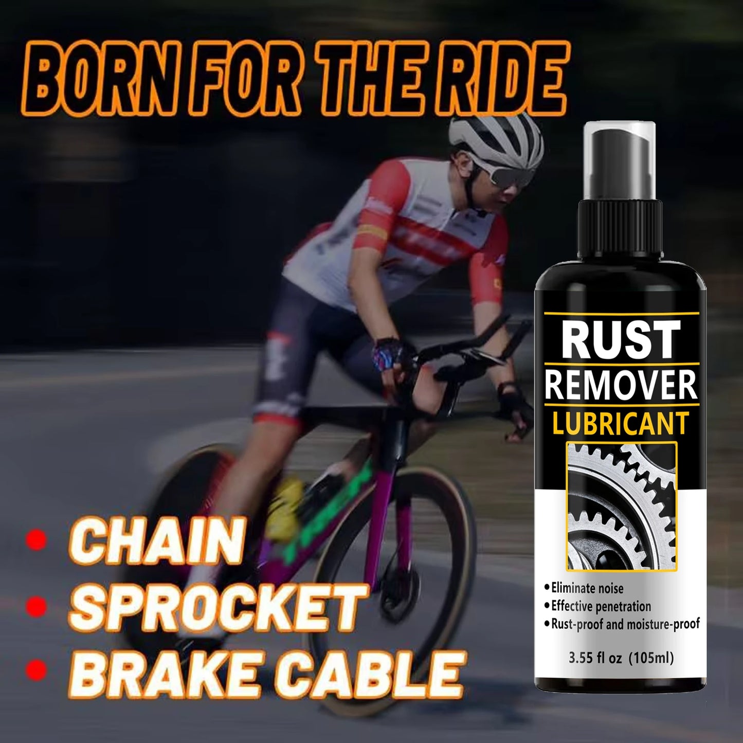 Multi-Purpose Rust Remover Lubricant Spray - Anti-Rust Lubrication Oil for Bike Chain, Car Parts, Hardware, Rust Proof, Moisture