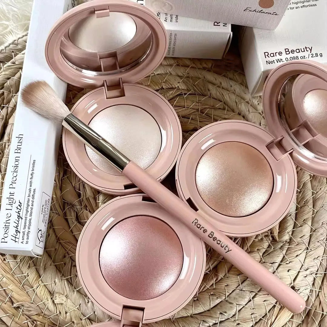 Rare Beauty Highlight Powder Luminizer Liquid Shiny with Mirror Moisturizing Lip Glaze Smooth Lightweight Face Waterproof Makeup