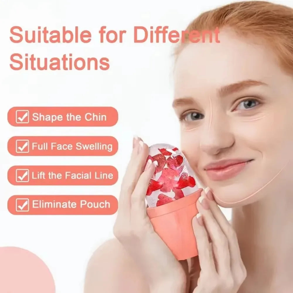 Ice Face Roller Facial Lifting Contouring Tools Silicone Ice Cube Face Massager Neck Eye Massage Roller Beauty Skin Care Tools