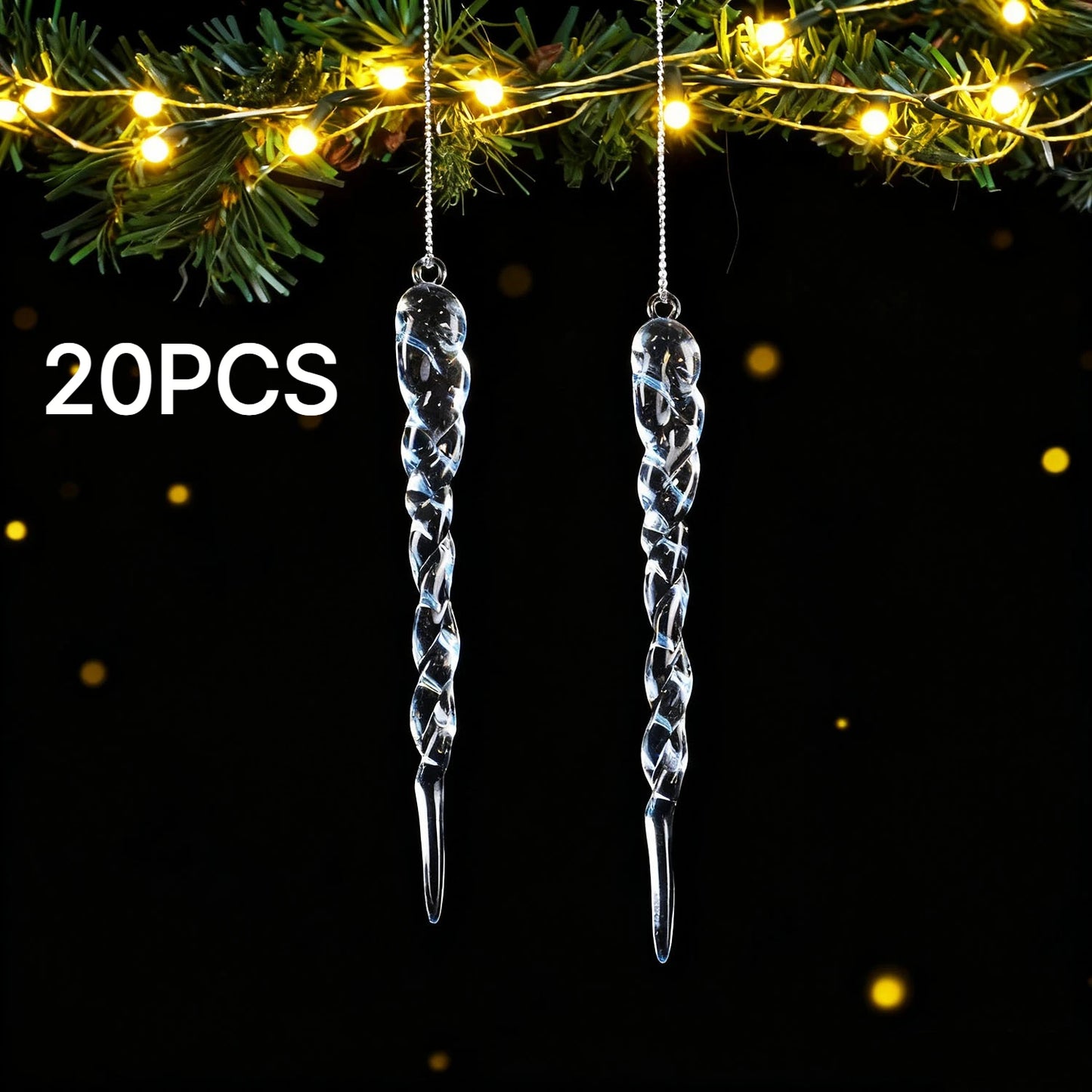 20 PCS Transparent acrylic Christmas tree ice column decoration Christmas, New Year, Holiday, Wedding, Winter Party Decoration 5 Various styles of ice pillar ornaments